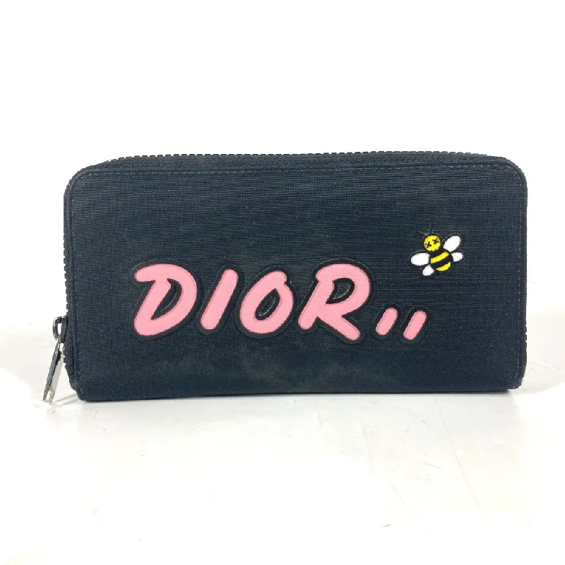 Dior Long Wallet Purse Nylon black KAWS collaboration