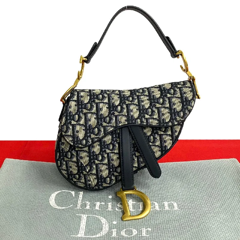 Dior Handbag leather Navy Saddle bag