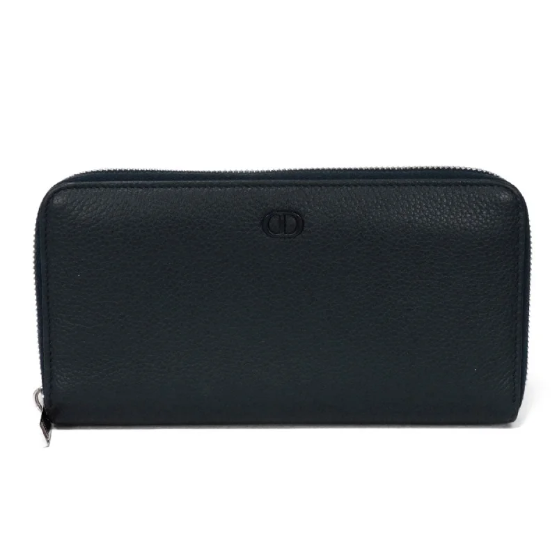 Christian Dior Dior Long Wallet CD Icon Zip ICON Navy Round Blue Denim 2ESBC252CDI_H10B Men's Billfold