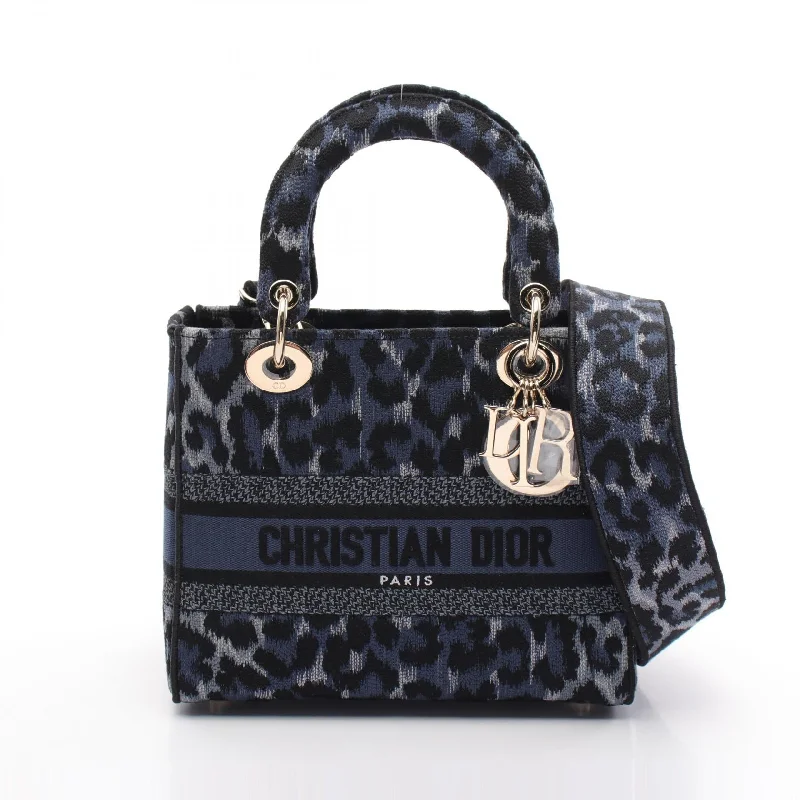 Dior Lady D-Lite Canvas Handbag Navy/Black/Blue