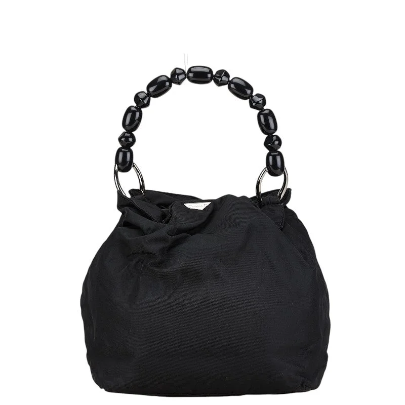 Dior Malice Pearl Nylon Handbag Black