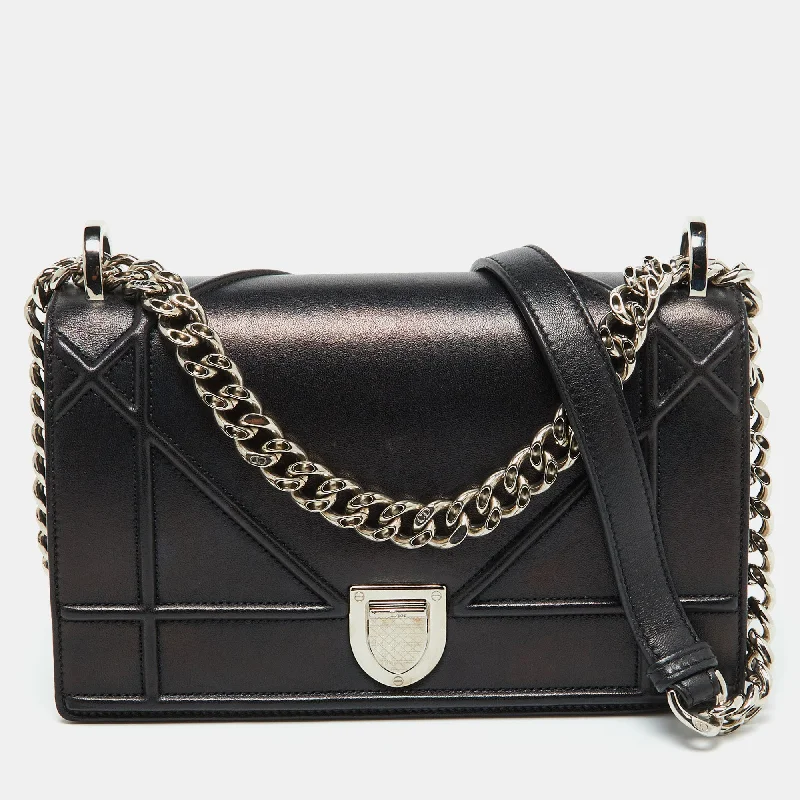 Dior Black Leather Small Diorama Flap Shoulder Bag