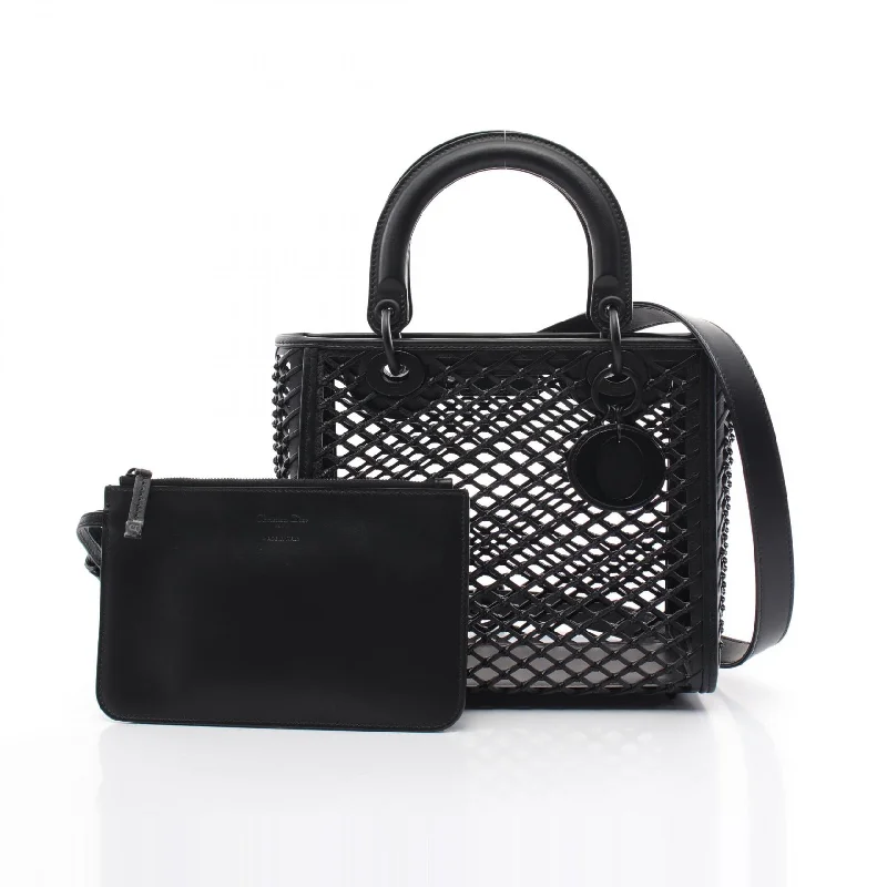 Dior Lady Dior Medium Leather Handbag Black