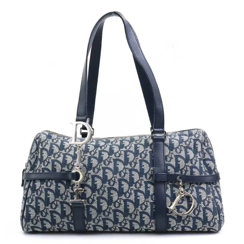 Christian Dior handbag Trotter canvas leather navy women's e59657k