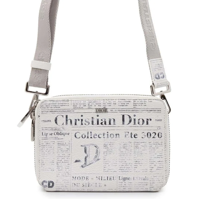 Christian Dior Shoulder Bag Daniel Arsham Collaboration Newspaper White