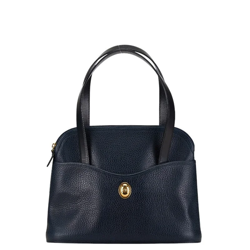 Dior Leather Tote Handbag Navy