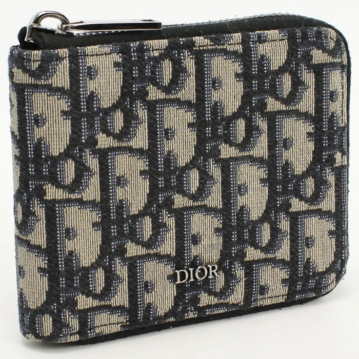 Christian Dior 2ESBC092YSE H05E Bi-fold wallet Dior Oblique Zip wallet canvas Navy mens