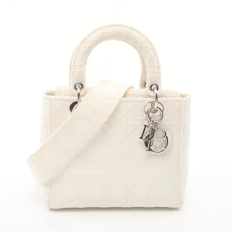 Dior Lady Dior Cannage Canvas Handbag