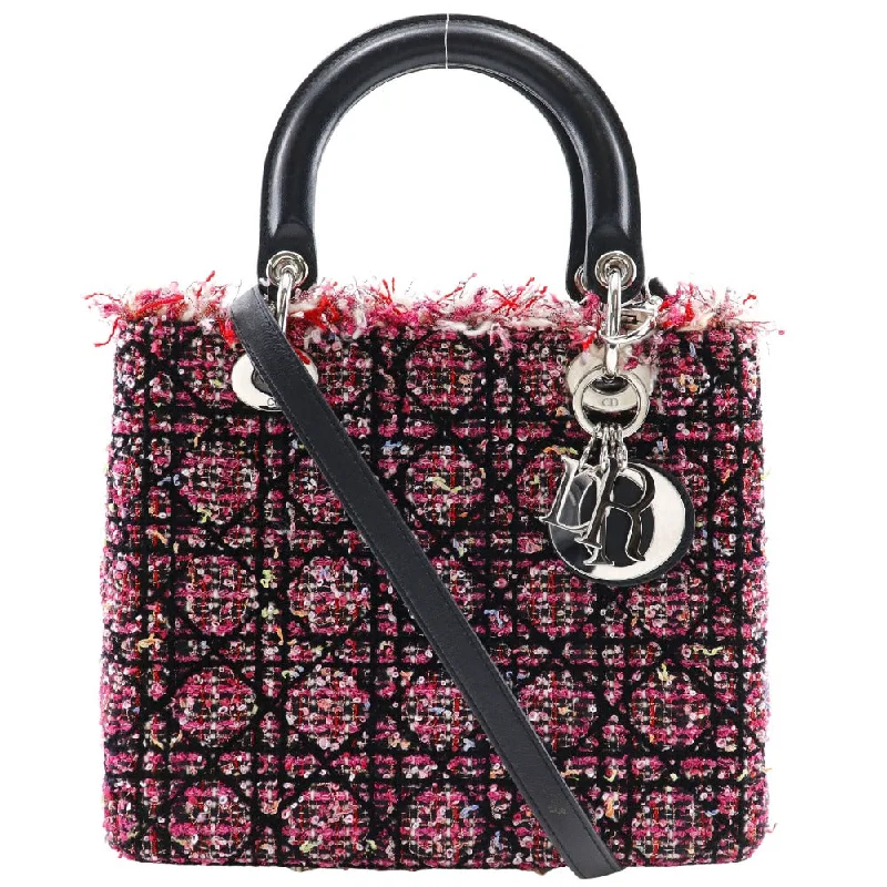 Dior Lady Dior Tweed Lambskin Handbag