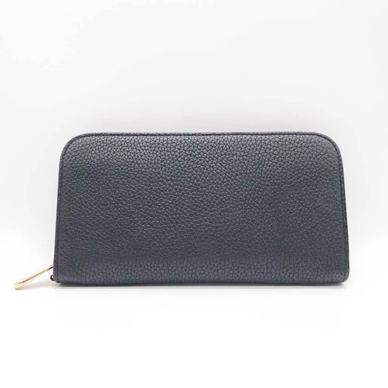 Christian Dior Dior Round Long Wallet Diorissimo Leather Black 31-MA-0176 ChristianDior