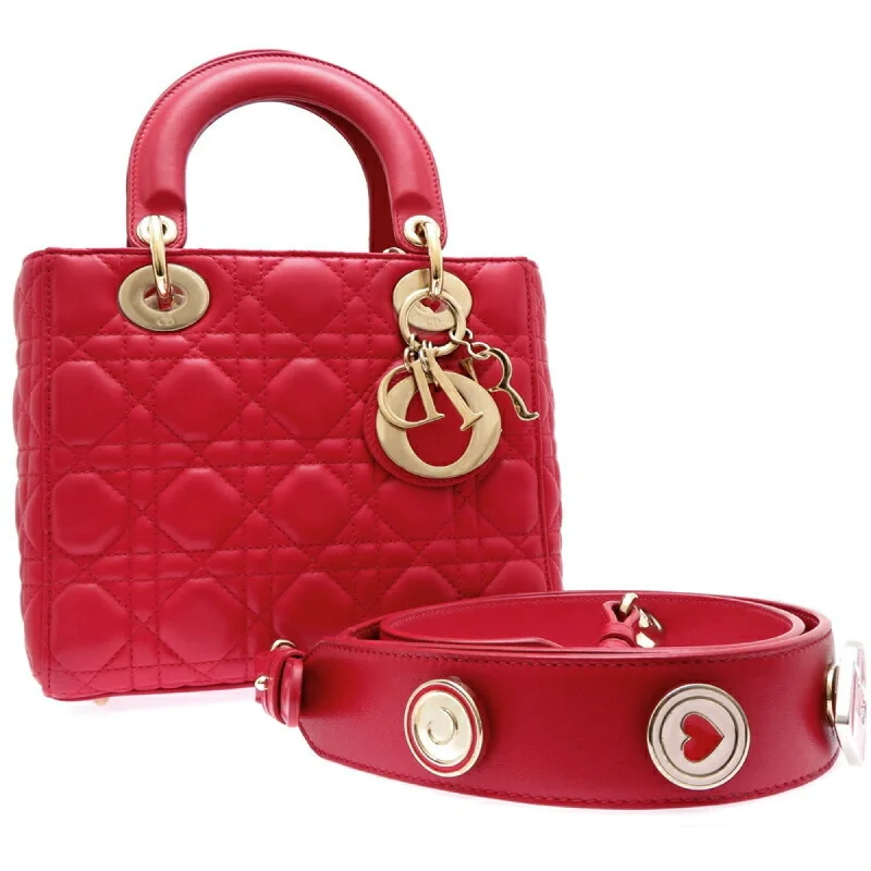 Christian Dior ABC Lady Women's Handbag M05320CAL Leather Red