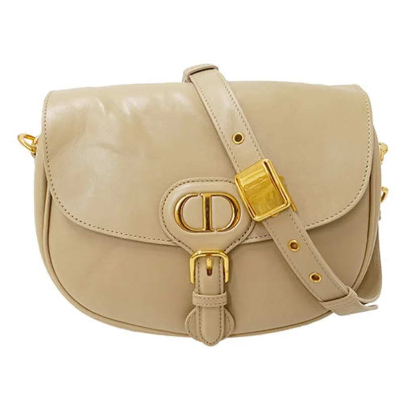 Christian Dior Dior Women's Shoulder Bag Leather Light Beige