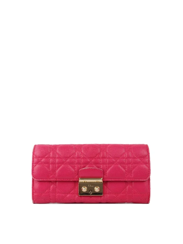 Pink Quilted Dior Long Wallet.