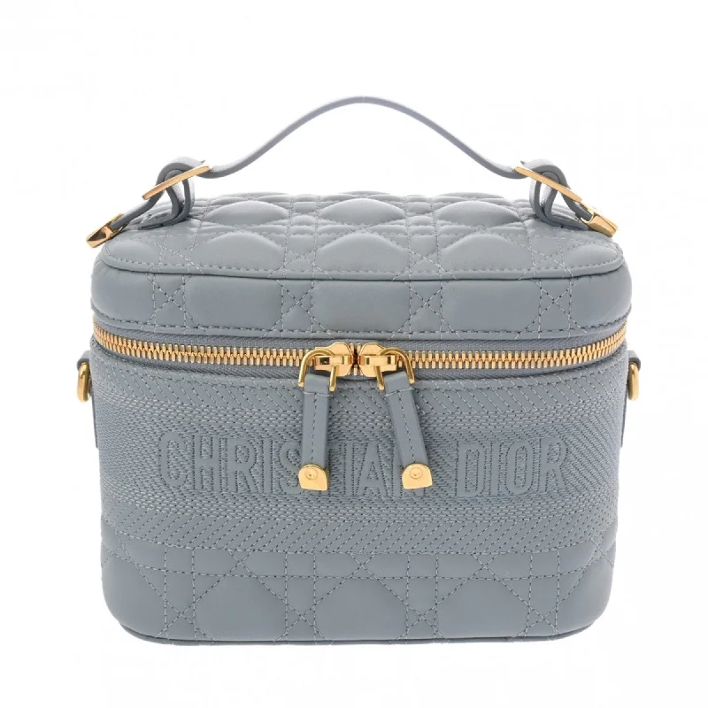 CHRISTIAN DIOR DIORTRAVEL Vanity Small Blue Gray S5488UNTR_M41G Women's Leather Shoulder Bag