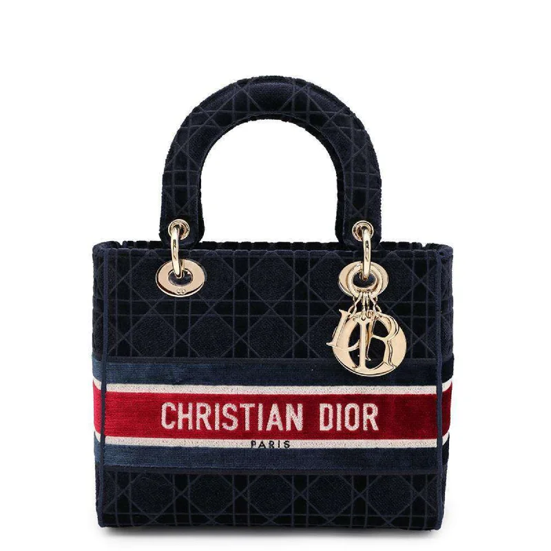 Christian Dior Handbag Lady D-Light Satchel Velour Bag