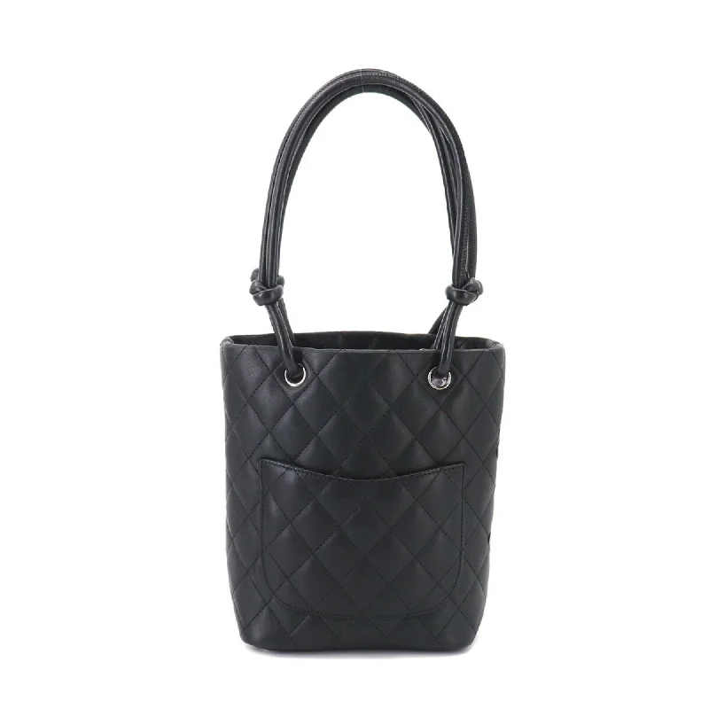 CHANEL cambon line small tote bag leather black white A25166 vintage Cambon Line Small Tote Bag