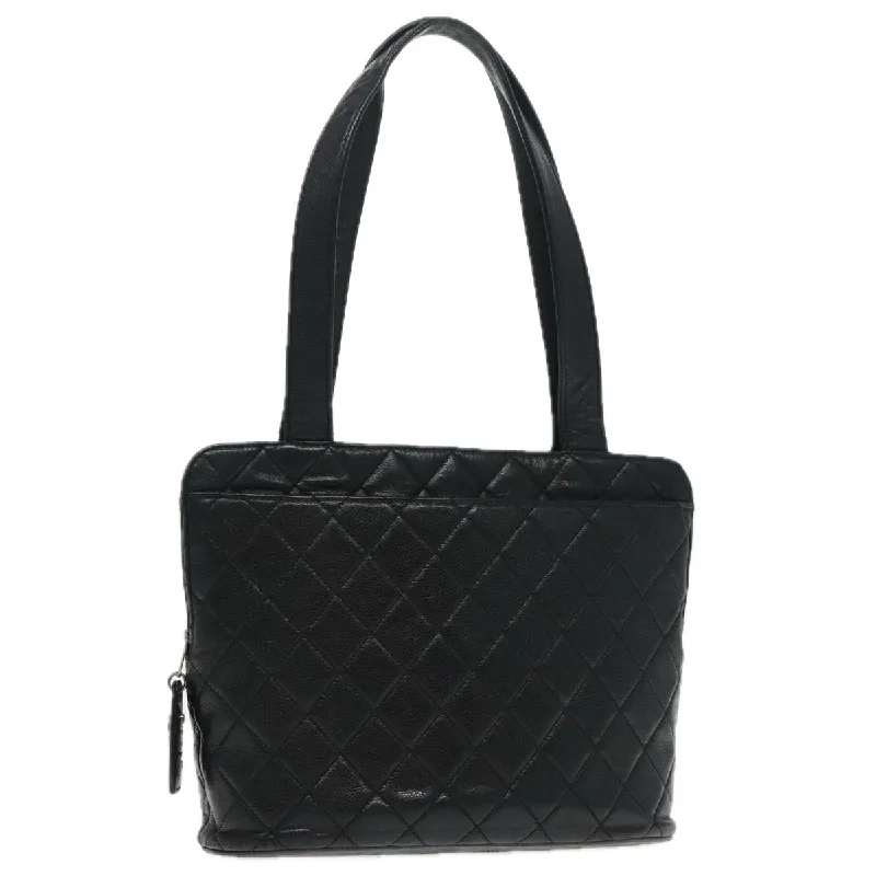 CHANEL Matelasse Tote Bag Caviar Skin Black CC  bs18884