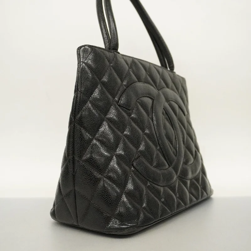 CHANEL  Reprint Tote Women's Caviar Leather Tote Bag Black