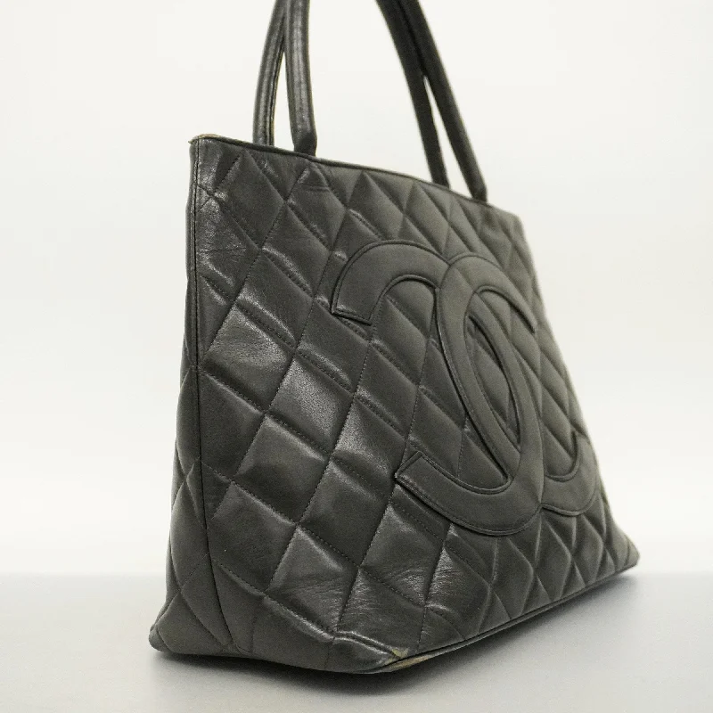 CHANEL  Reprint Tote Women's Leather Tote Bag Black