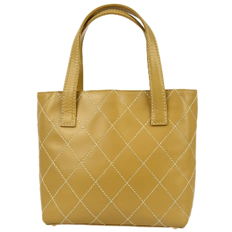 Chanel 2001-2003 Beige Calfskin Wild Stitch Tote Handbag