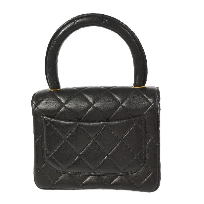 Chanel 1994 Classic Flap Handbag Micro Black Lambskin