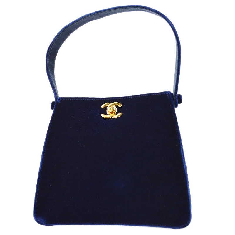 Chanel * 1997-1999 Double Sided Turnlock Handbag Mini Blue Velvet