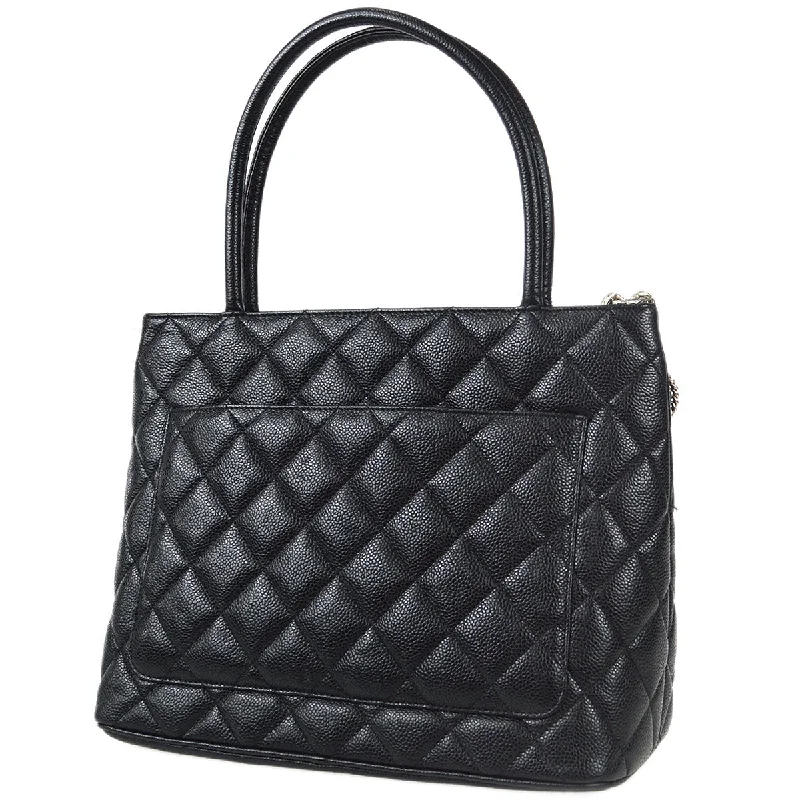 Chanel 2001-2003 Black Caviar Medallion Tote