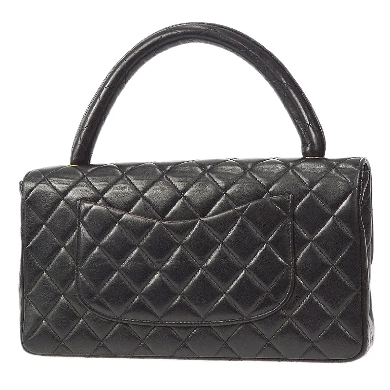 CHANEL Classic Single Flap Medium Handbag Black Lambskin 22577