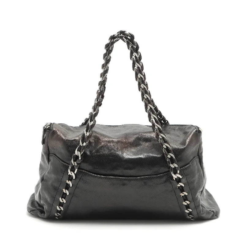 Chanel Coco Caviar S Tote Bag Black Silver G  11th