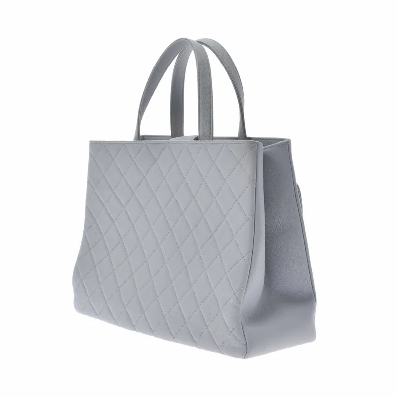 Chanel matelasse gray ladies caviar skin handbag