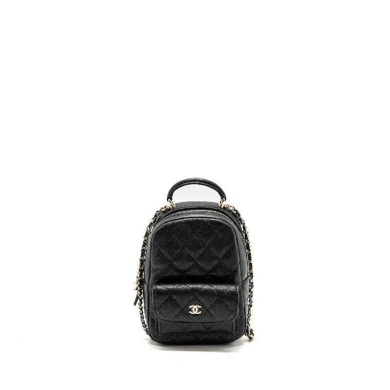 Chanel 24c Mini Backpack/Crossbody Bag Caviar Black LGHW (Microchip)