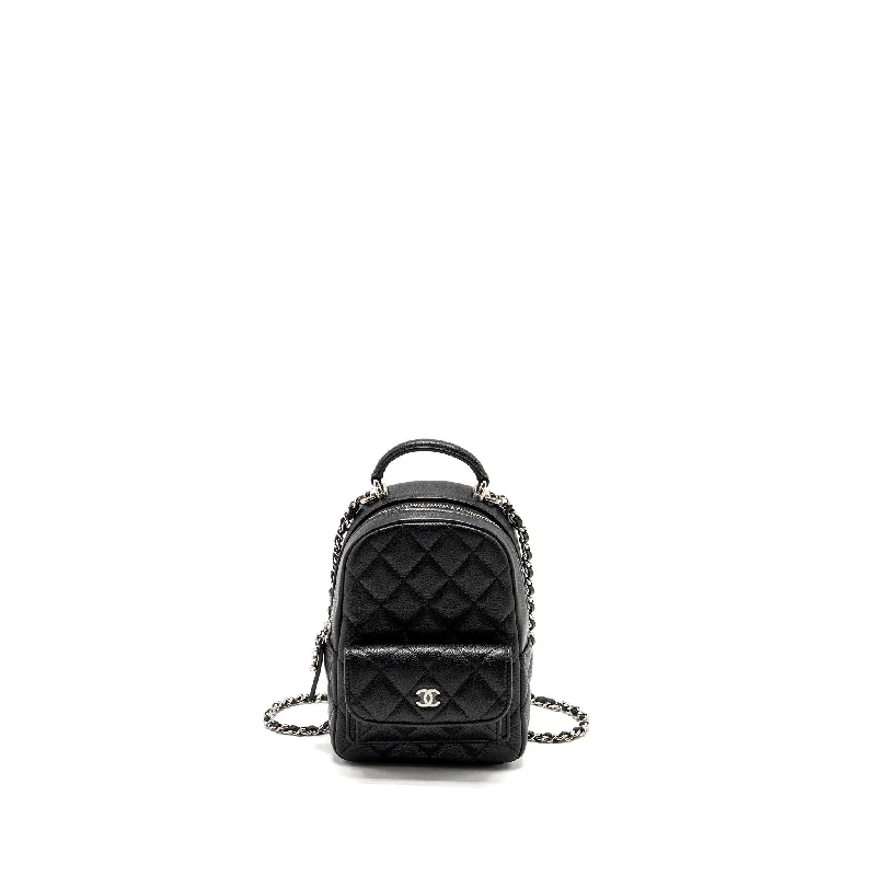 Chanel 24P Mini Backpack/Crossbody Bag Caviar Black SHW (Microchip)