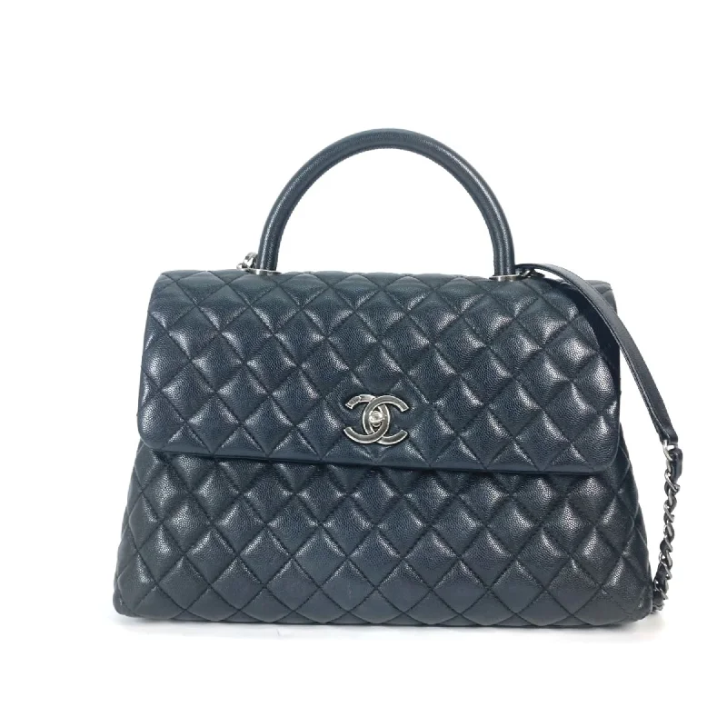 Chanel A92991 top handle chain 2WAY Shoulder Bag Crossbody bag Hand Bag Black SilverHardware