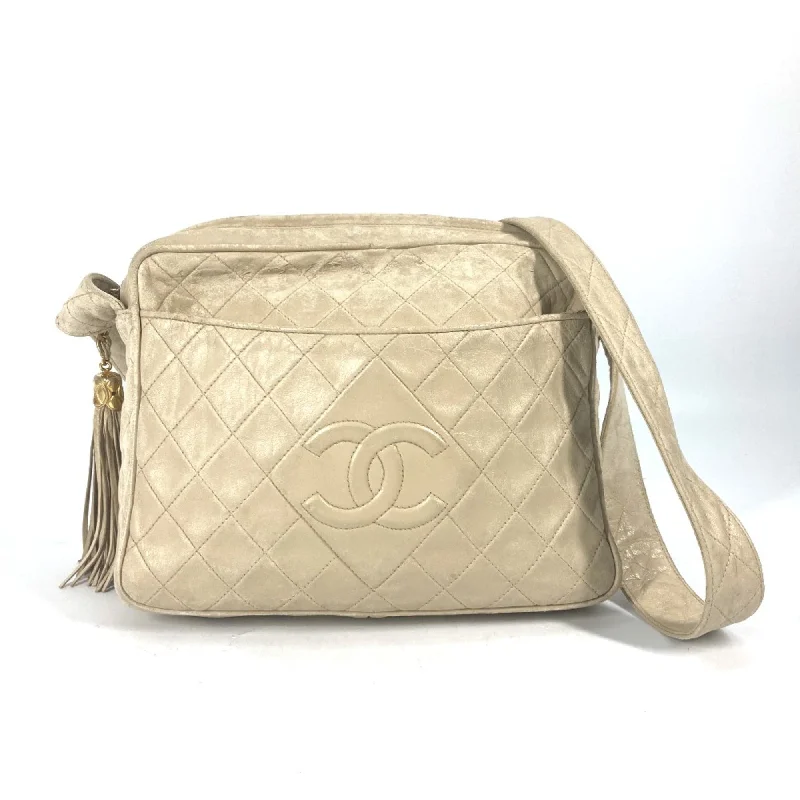 Chanel crossbody vintage fringe Shoulder Bag Beige