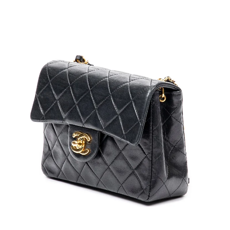 CHANEL Mini Classic Lambskin Square Single Flap Crossbody Bag