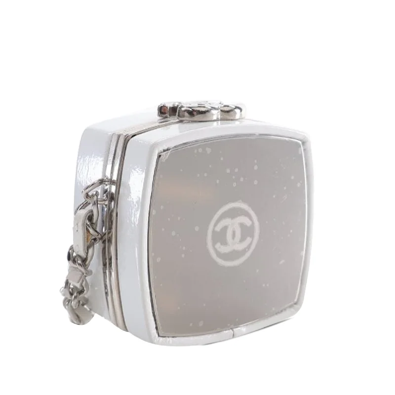 CHANEL Patent Goatskin Make-Up Box Clutch With Chain Crossbody Bag