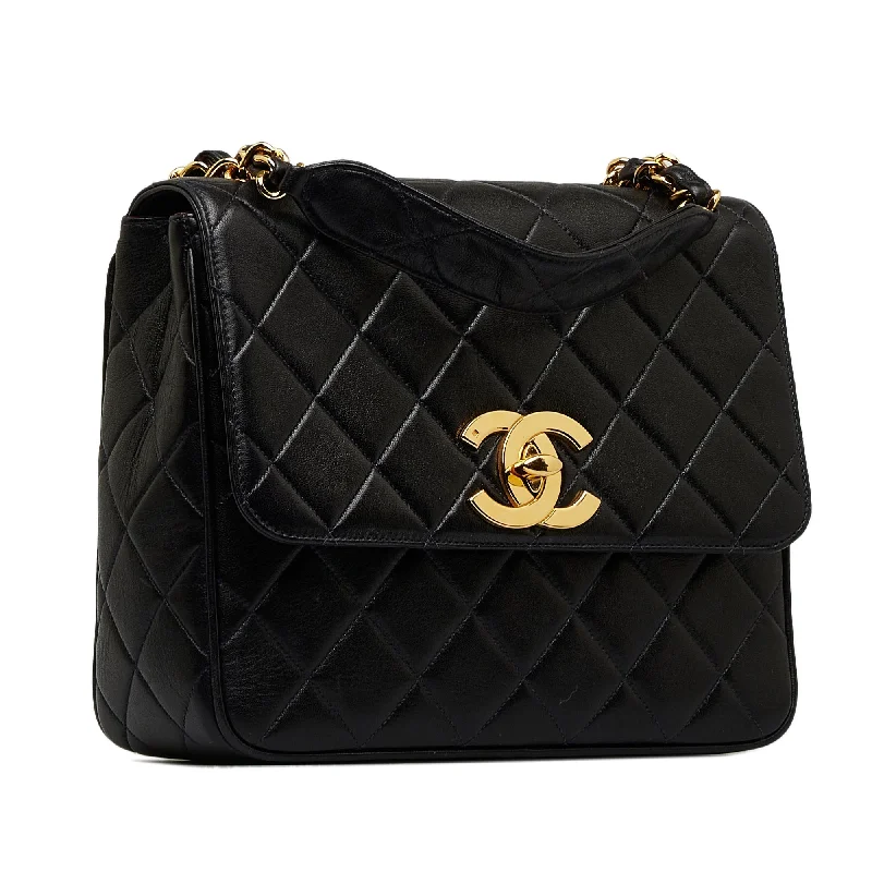 CHANEL Quilted Lambskin XL Square Flap Crossbody Bag