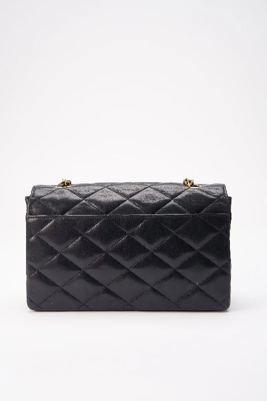 Chanel Single Flap Crossbody with 24K Gold Plated Hardware - Navy