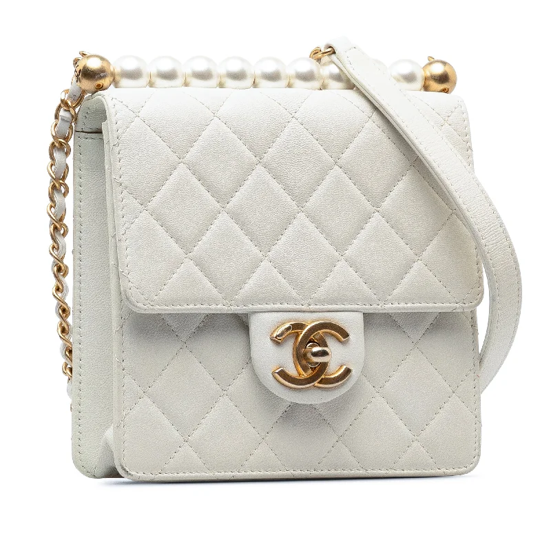 CHANEL Small Lambskin Chic Pearls Flap Crossbody Bag