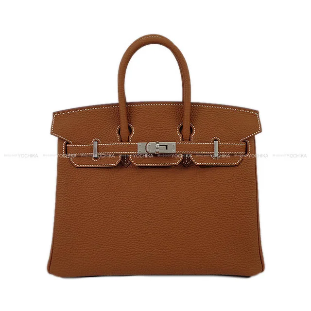 HERMES Handbag Birkin25 Gold Veau Togo Silver HW Stamp W[BRAND NEW][Authentic]