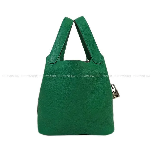 HERMES Handbag Picotin Lock 18 PM Vert Vertigo Taurillon Clemence Silver HW Stamp W[BRAND NEW][Authentic]