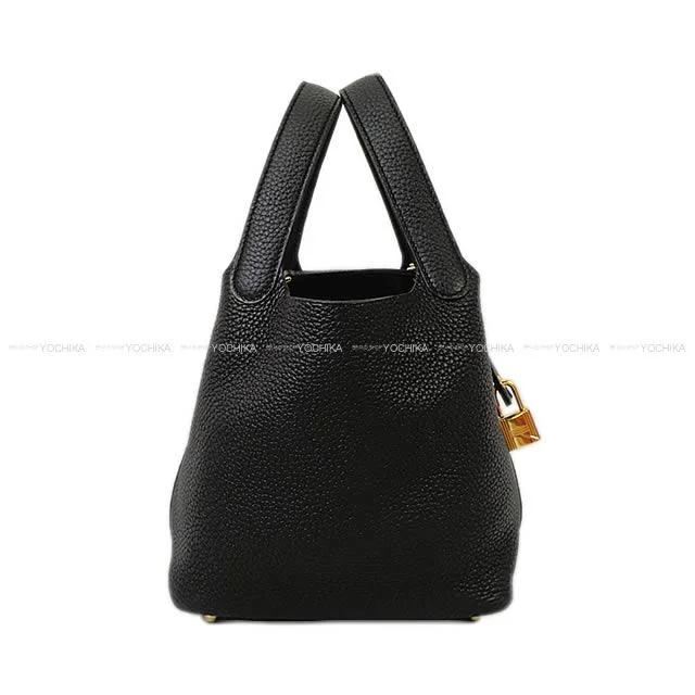 HERMES Handbag Picotin Lock 18 PM Noir (Black) Taurillon Clemence Gold HW Stamp W[BRAND NEW][Authentic]