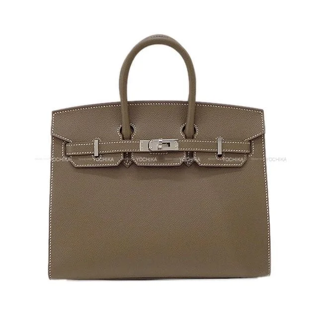 HERMES Handbag Birkin25 Sellier Etoupe Veau Epsom Silver HW Stamp B[BRAND NEW][Authentic]