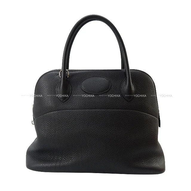 HERMES Shoulder bag Bolide31 Noir (Black) Taurillon Clemence Silver HW Stamp C[EXCELLENT][Authentic]