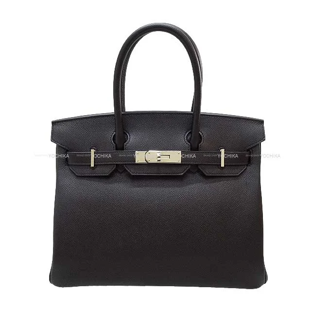 [Pre-loved] HERMES Handbag Birkin30 Noir (Black) Veau Epsom Silver HW Stamp Z[LIKE NEW][Authentic]