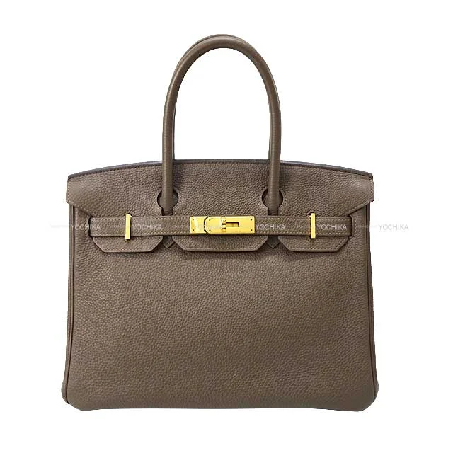 [Pre-loved] HERMES Handbag Birkin30 Taupe Veau Togo Gold HW Stamp Q[USED A][Authentic]