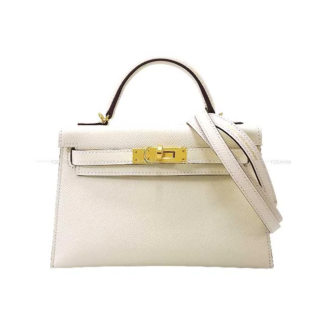 HERMES Shoulder bag Kelly mini 2 Kelly20 Nata Veau Epsom Gold HW Stamp B[BRAND NEW][Authentic]