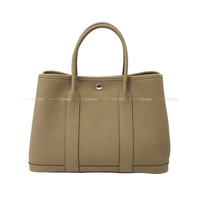 HERMES tote bag Garden Party 30 TPM All Leather Beige Marfa Veau Negonda Silver HW Stamp B[BRAND NEW][Authentic]