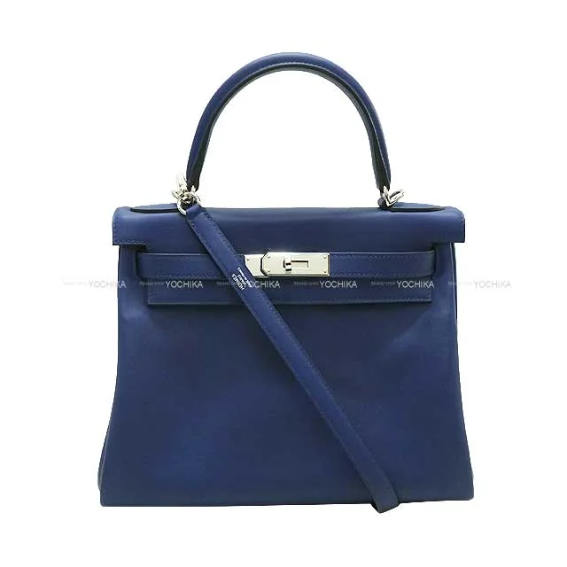 HERMES Shoulder bag Kelly28 Retourne Personal Order Bleu Saphir/Gold Veau Swift Silver HW Stamp B[BRAND NEW][Authentic]