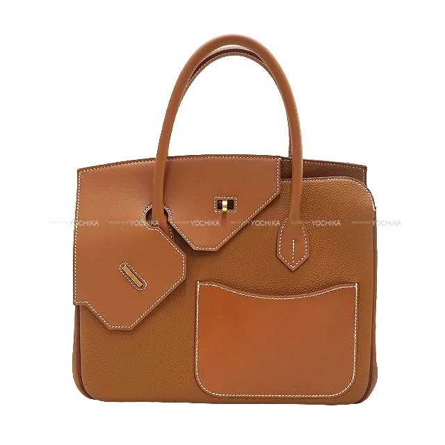 HERMES Handbag Birkin30 en Desordre Gold Veau Togo/Veau Swift Silver HW Stamp B[BRAND NEW][Authentic]